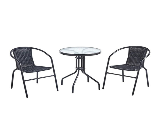 El material al aire libre moderno de la rota de los muebles que cena el jardín fija con el marco de acero