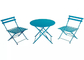 Mesa y sillas plegables de jardín al aire libre para patio de bistró de acero, 3 piezas