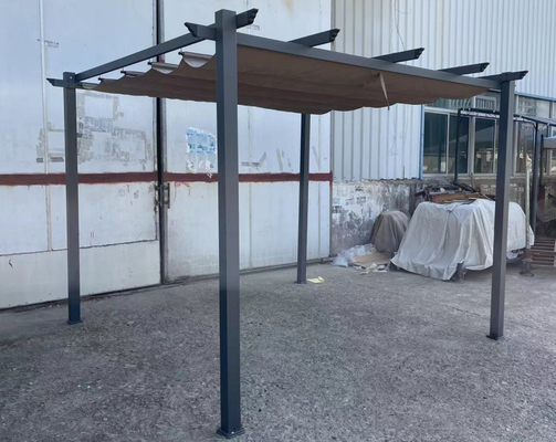 Gazebo retractable de la cortina del tejado de la tienda 3 X 3M de la cena del metal que acampa al aire libre a prueba de viento